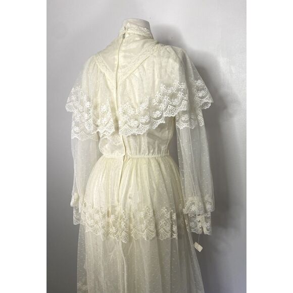 NWT VTG Cummings Victorian Lace Wedding Dress Romantic Intermission Length -flaw - Picture 6 of 13